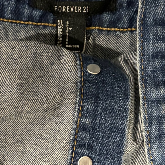 Forever 21 Vintage Blue Denim Overalls Sz small - Picture 6 of 6